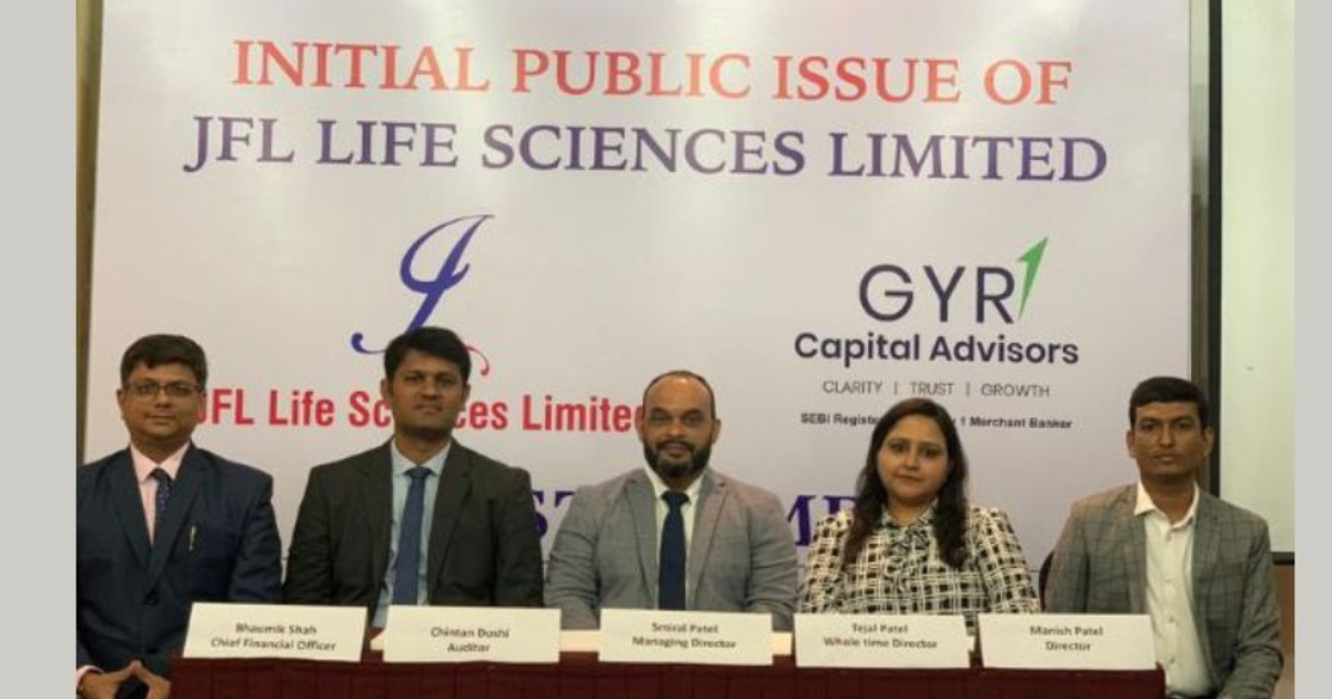 JFL Life Sciences Limited SME IPO – NSE Emerge opens on 25th August 2022; Intends to raise Rs 1,816.58 Lakhs through 29,78,000 equity shares